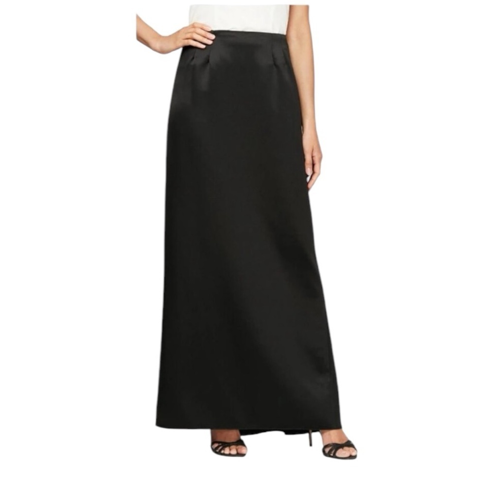 Collections - Black Satin Dressy straight Cut Maxi Skirt